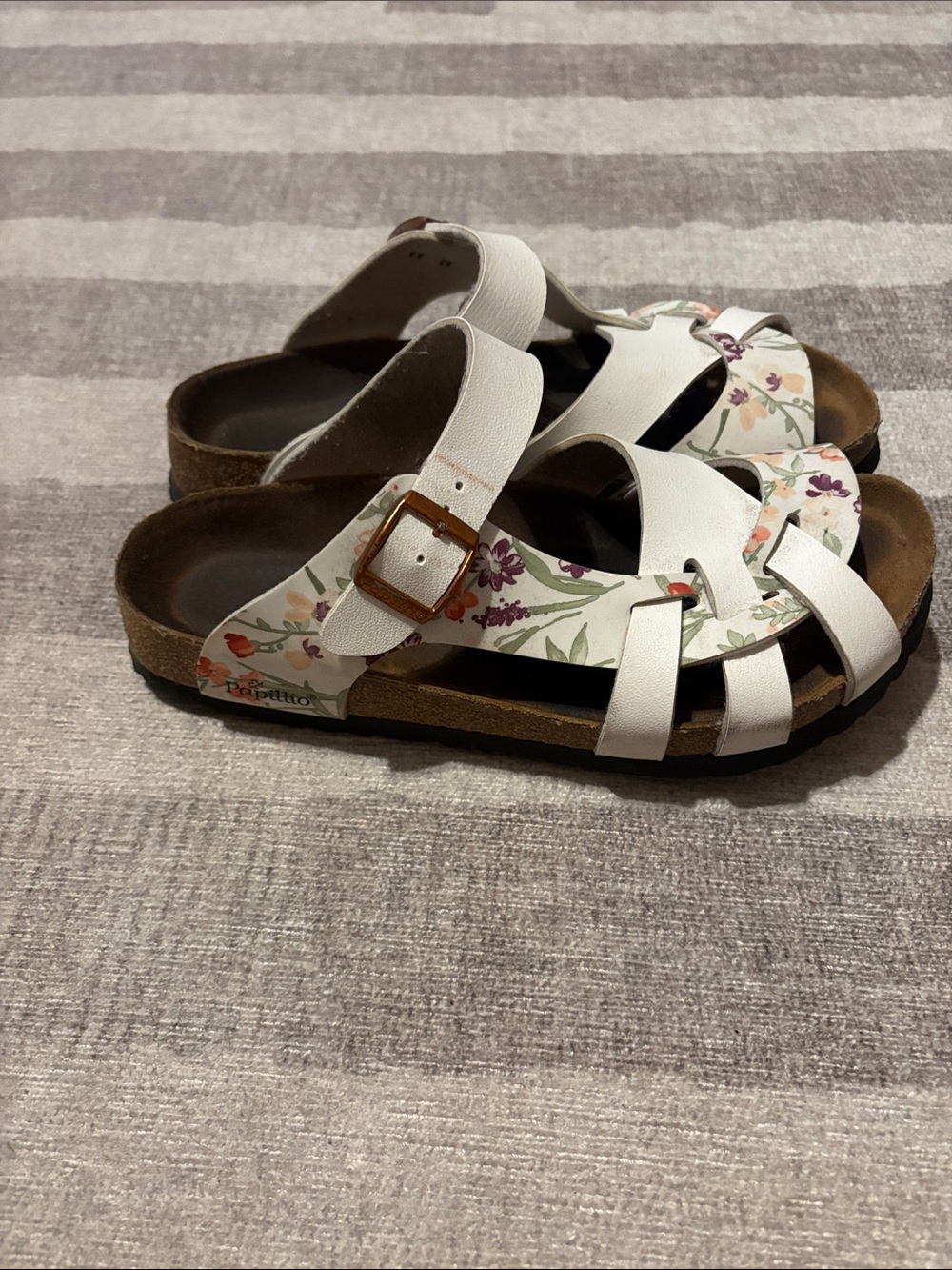 Birkenstock Papillio Women’s White Floral Sandals Size 39